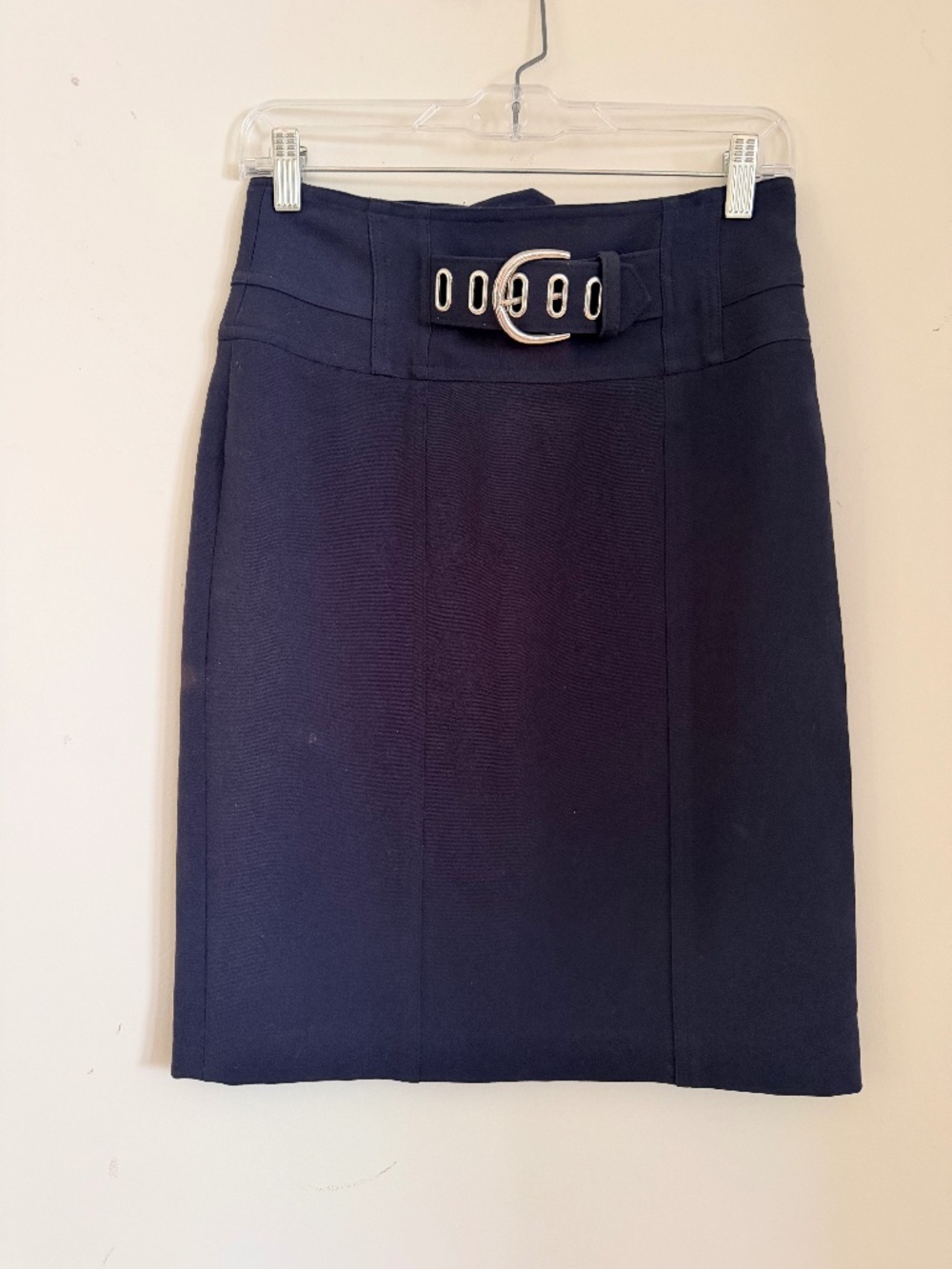 Grace Elements Petite navy Pencil Skirt with Belt Detail Size 2P Career Office